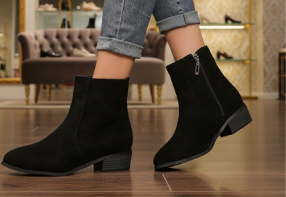 Suede Dr Martens Chunky Heel Short Women’s Boots