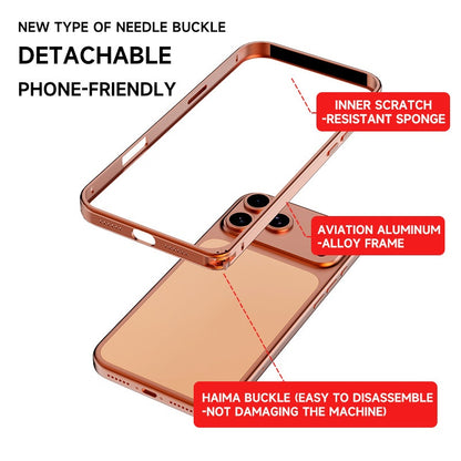 Ultra-thin Metal Texture Seahorse Buckle Aluminum Alloy Frame Phone Case