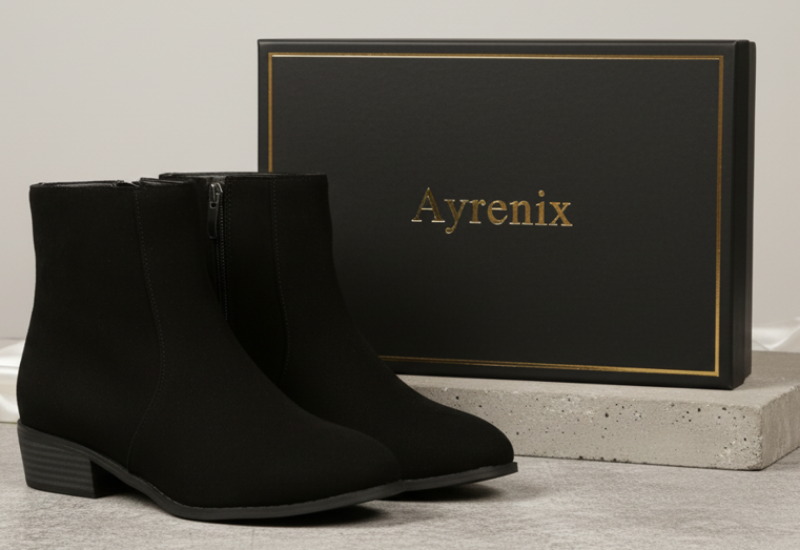 Suede Dr Martens Chunky Heel Short Women’s Boots - Black / 36