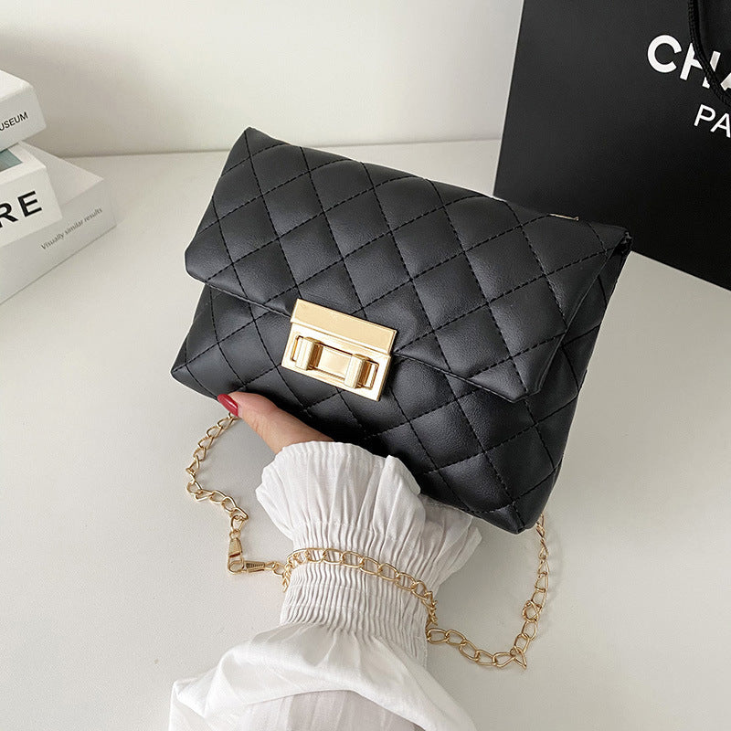 All-match Diamond Plaid Embroidered Women's Twist Lock Bag - Paternora