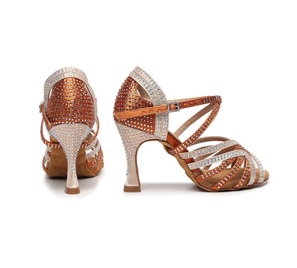 Women’s Soft Bottom Hot Drilling Latin Dance Shoes