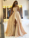 Elegant Women Maxi Beach Satin Dress Leg Slit Lace Up
