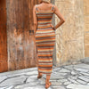 Trendy Sleeveless Stripe Dress - Paternora