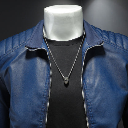 Men’s Leather Motorcycle Jacket Thin Coat