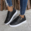 Women&#39;s Versatile Leather Side Zipper Casual Sports Shoes - Paternora
