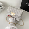 All-match Diamond Plaid Embroidered Women&#39;s Twist Lock Bag - Paternora