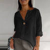 Loose Fashion Button V-Neck Top for Women - Paternora