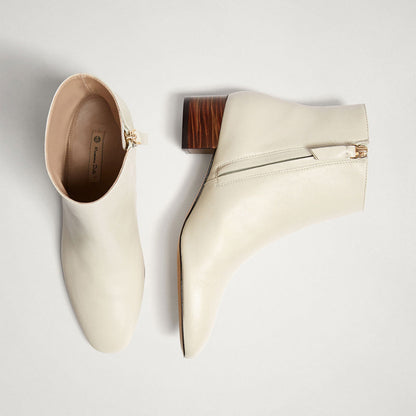 Zipper Ankle Boots Md Women’s Full Leather Shoes