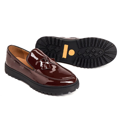 Tassel Casual Leather Shoes For Men One Pedal Loafer New
