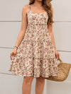 Women Floral Pleated Lace Up Dress - Paternora
