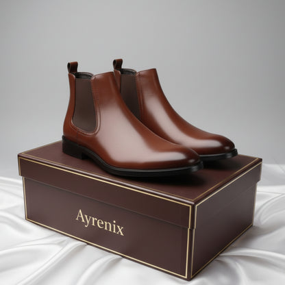 Men’s Retro PU Leather Chelsea Boots | Waterproof Slip-On Ankle Boot for Outdoor Wear