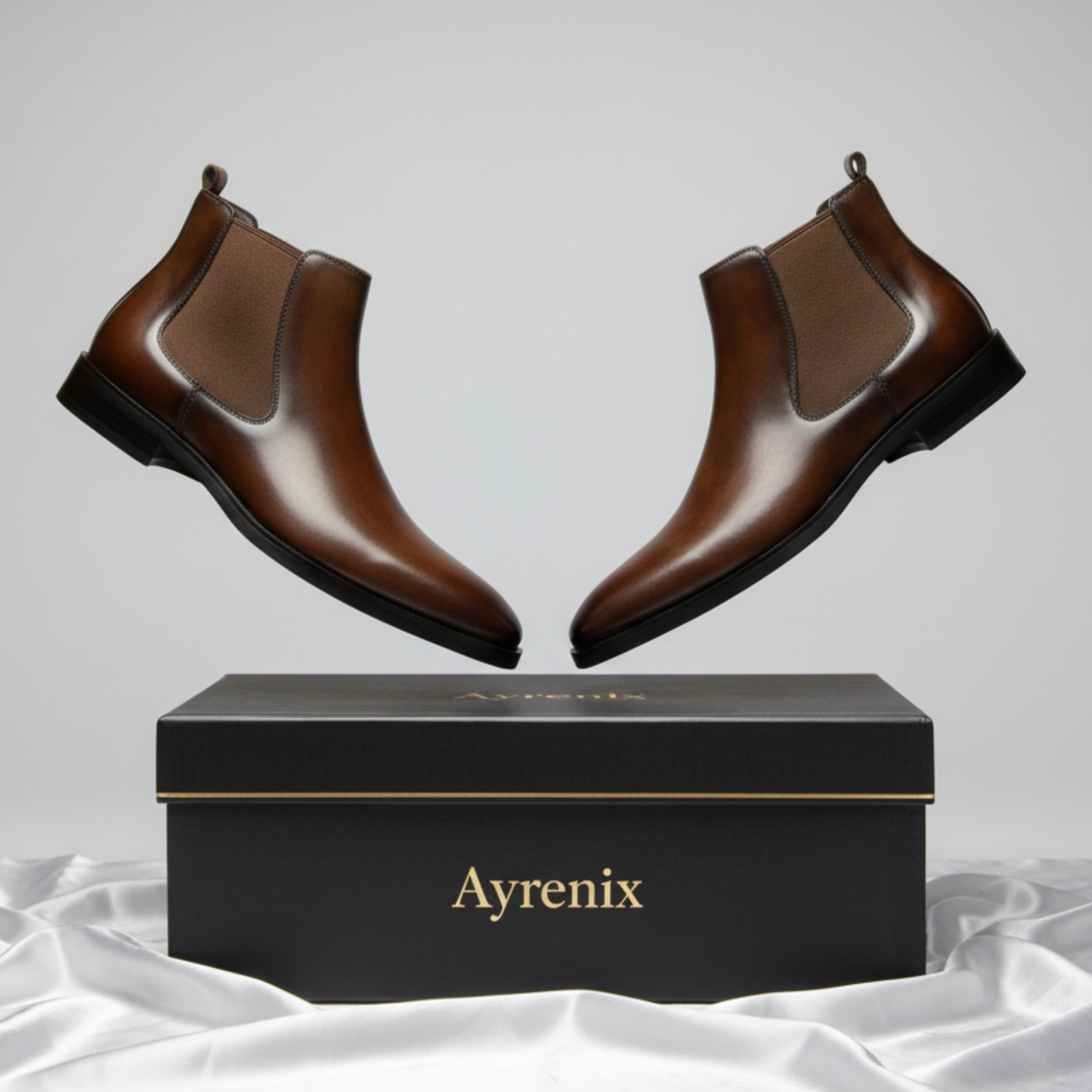 British square head carved ankle boots