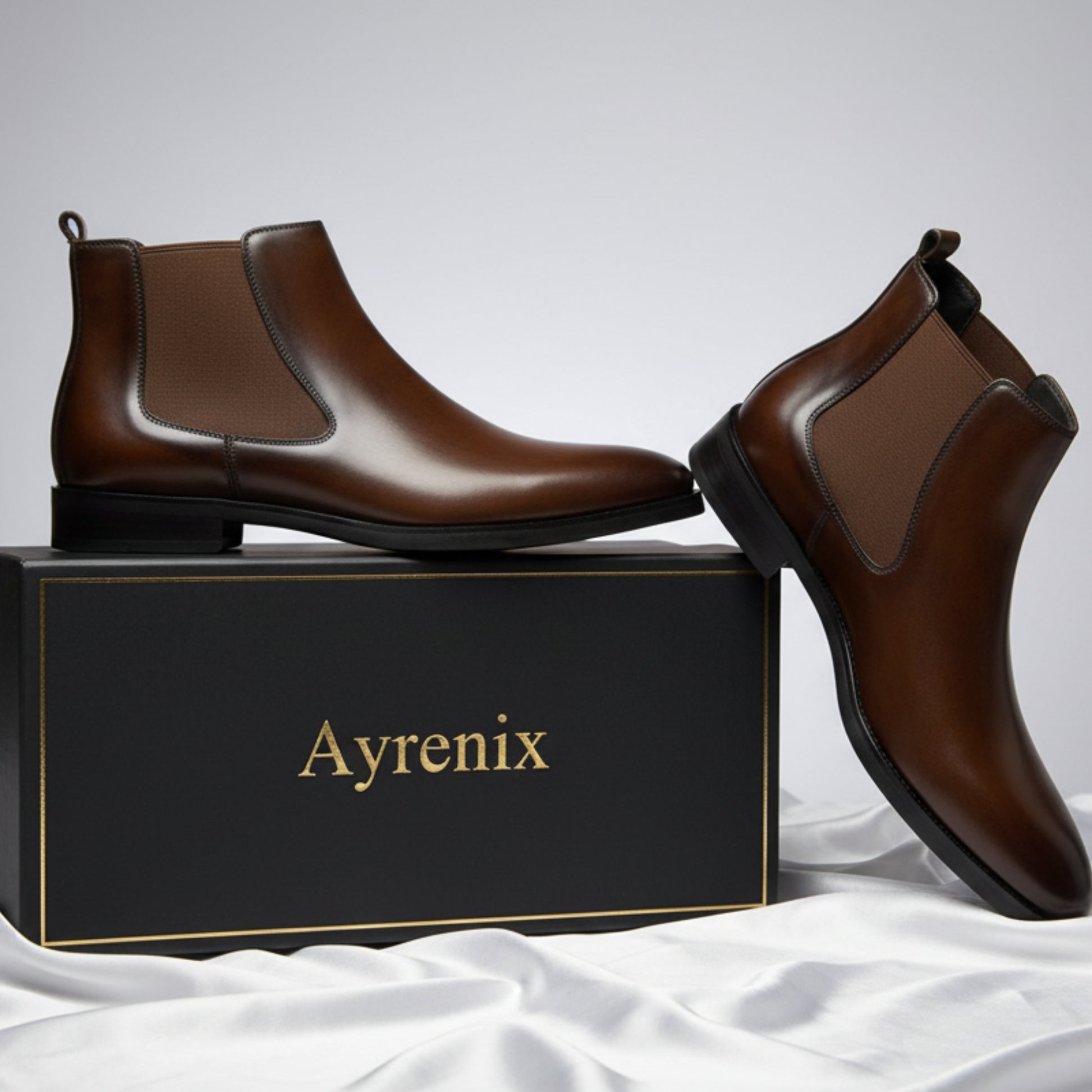 British square head carved ankle boots