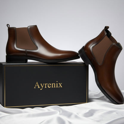 British square head carved ankle boots