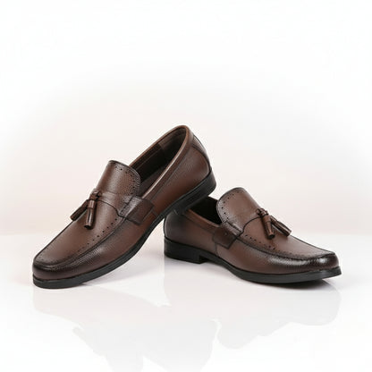 Men’s Loafer Tassel Slip-on Business Casual Round Toe Leather Shoes