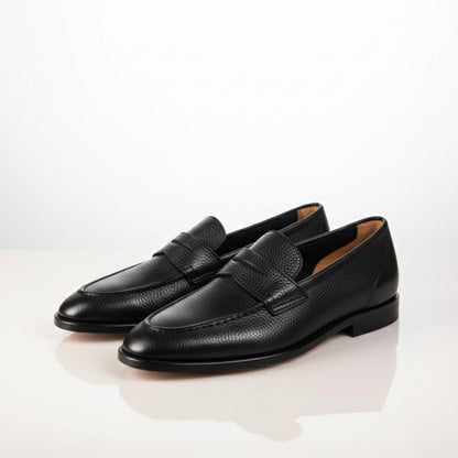 British Vintage Litchi Grain Cowhide Men’s Loafer