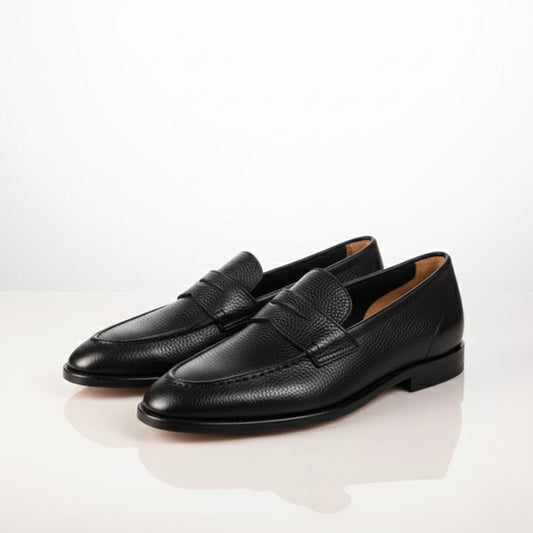 British Vintage Litchi Grain Cowhide Men’s Loafer