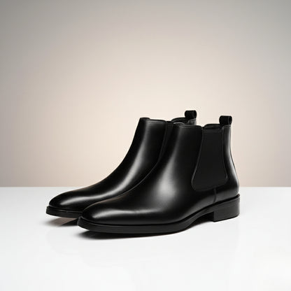 British square head carved ankle boots