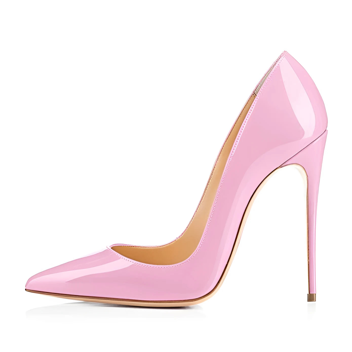 Fashion Temperament Round Toe Shallow Mouth Stiletto Heel Women’s Single Shoes - Pink / 35