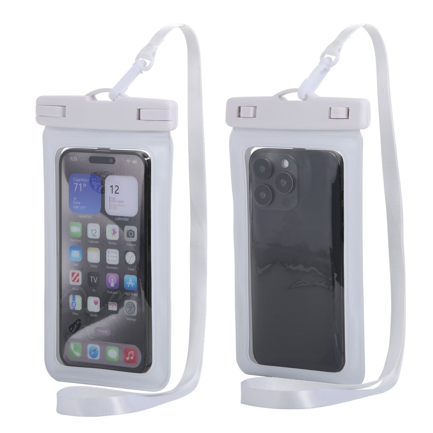 Touchscreen-Enabled Transparent Waterproof Swimming Bag With Neck Strap For Phones