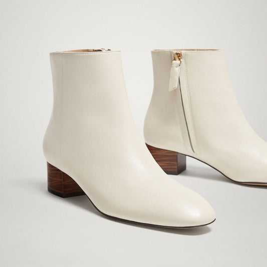 Zipper Ankle Boots Md Women’s Full Leather Shoes