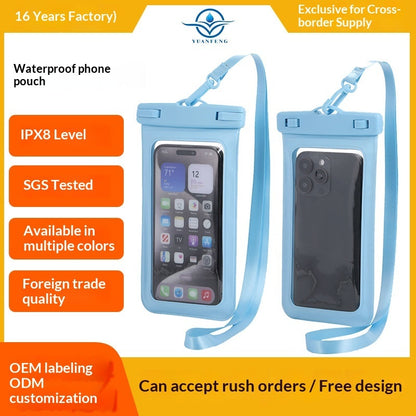 Touchscreen-Enabled Transparent Waterproof Swimming Bag With Neck Strap For Phones