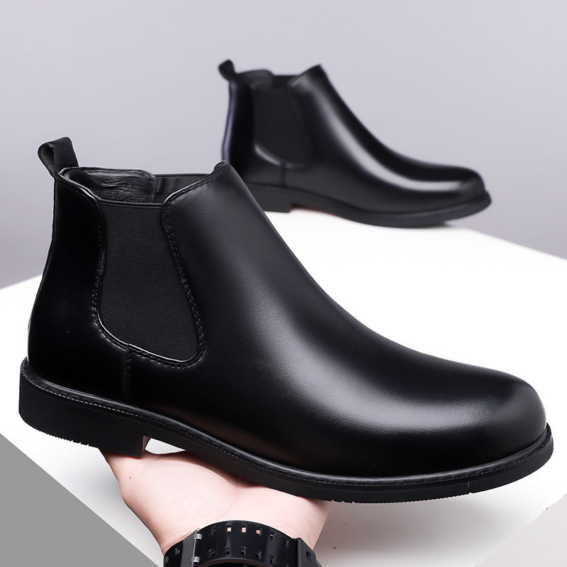 Men’s Retro PU Leather Chelsea Boots | Waterproof Slip-On Ankle Boot for Outdoor Wear