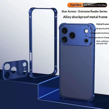 Four-corner Drop-resistant Seahorse Buckle Phone Case Metal Frame