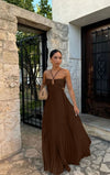 Chic Pleated Halter Dress for Evening &amp; Party - Paternora