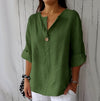 Loose Fashion Button V-Neck Top for Women - Paternora