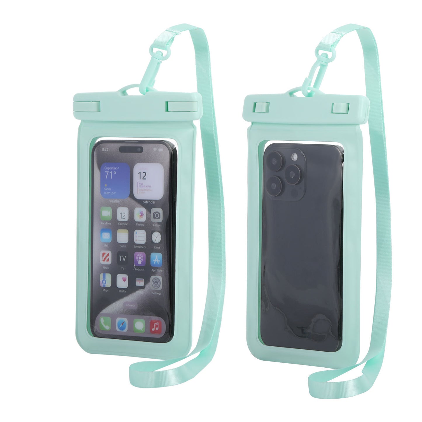 Touchscreen-Enabled Transparent Waterproof Swimming Bag With Neck Strap For Phones