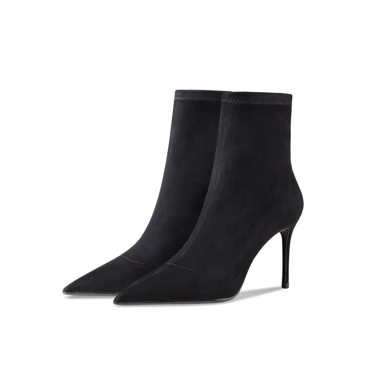 Women’s Leather Suede Stretch High Heel Booties