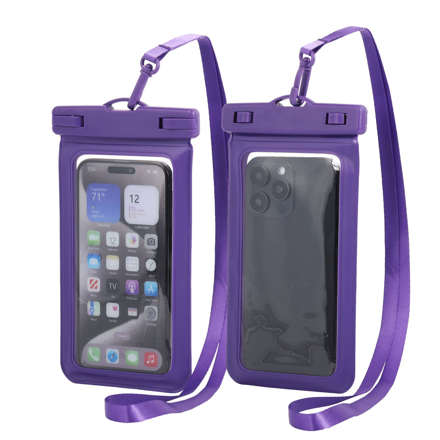Touchscreen-Enabled Transparent Waterproof Swimming Bag With Neck Strap For Phones
