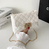 All-match Diamond Plaid Embroidered Women&#39;s Twist Lock Bag - Paternora
