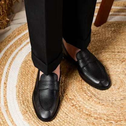 British Vintage Litchi Grain Cowhide Men’s Loafer