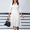 Women’s Belted Ruffled Hem Dress – Spring &amp; Summer - Paternora