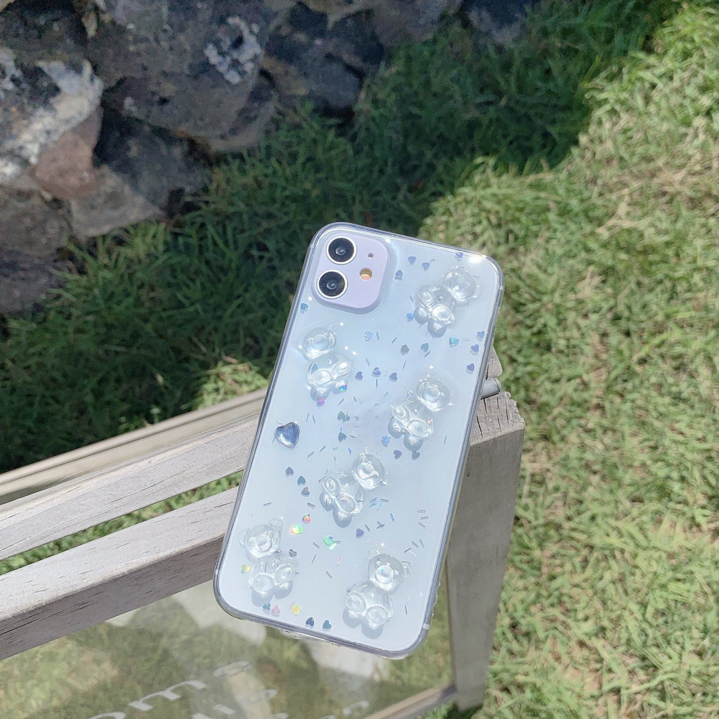 Creative Toumin Six Bears Crystal Epoxy Phone Case