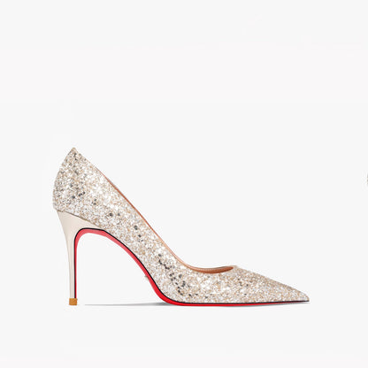 New 12cm Super Pointed High Heels Women’s Black Silver Sequins - 2Gold 8cm / 33