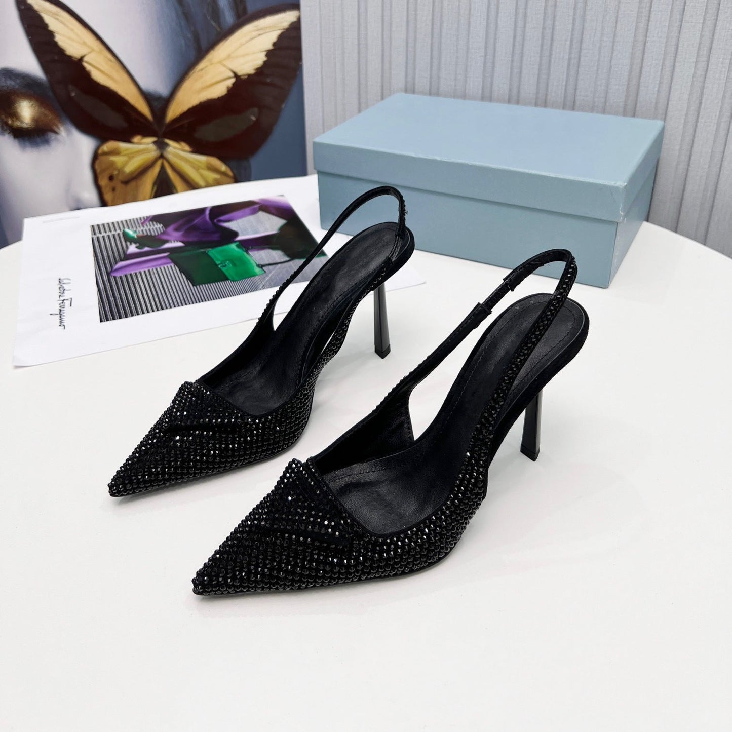 Girls’ Rhinestone Stiletto High Heels Internet - Black sandals / 35