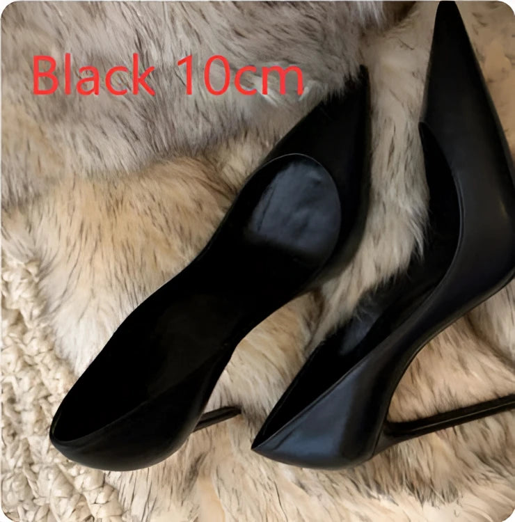 Hotel Work Shoes Women’s Black High Heels Stiletto Heel - Black 10cm / 34 / Red lining