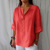 Loose Fashion Button V-Neck Top for Women - Paternora