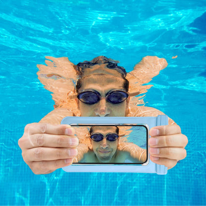 Touchscreen-Enabled Transparent Waterproof Swimming Bag With Neck Strap For Phones