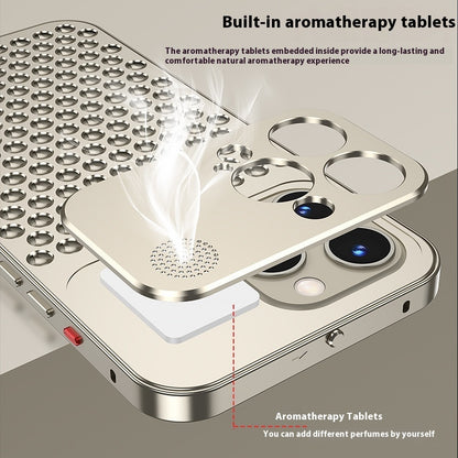Applicable To Iphone15 Phone Case New Spring Fastener Aromatherapy Heat Dissipation Aluminum Alloy Case