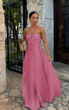 Chic Pleated Halter Dress for Evening &amp; Party - Paternora